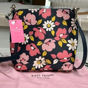 Kate Spade Darcy Small Bucket Bag Road Trip Floral Blue Multi NWT